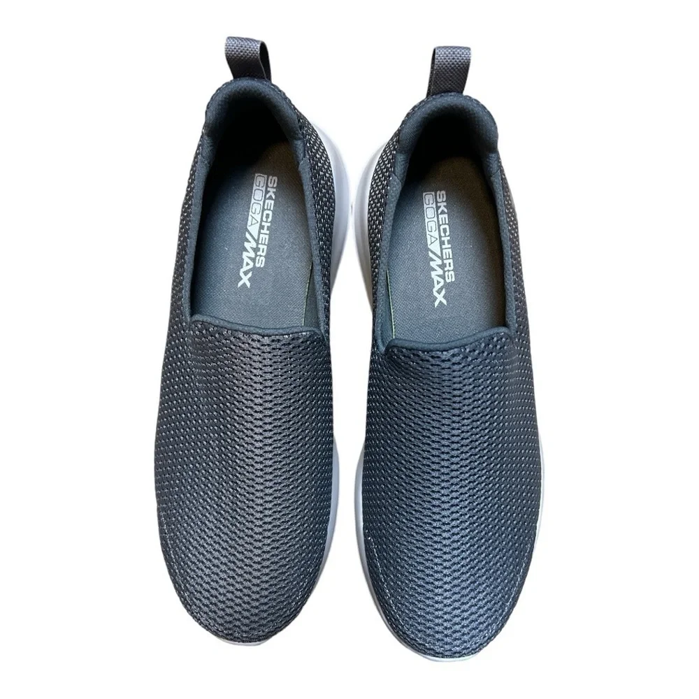 Men’s Skechers Go Walk Max Air Mesh Slip on Shoes Charcoal Size 9